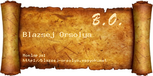 Blazsej Orsolya névjegykártya